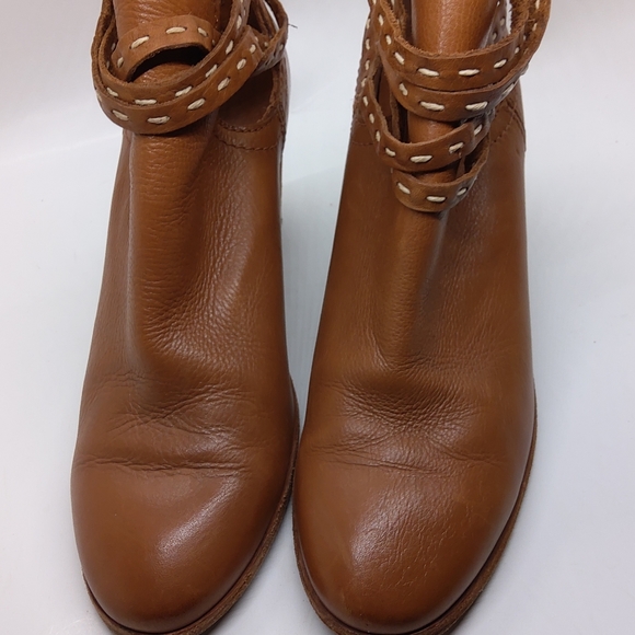 FRYE Naomi Pickstitch Whiskey Leather Shootie Boots - Picture 5 of 5